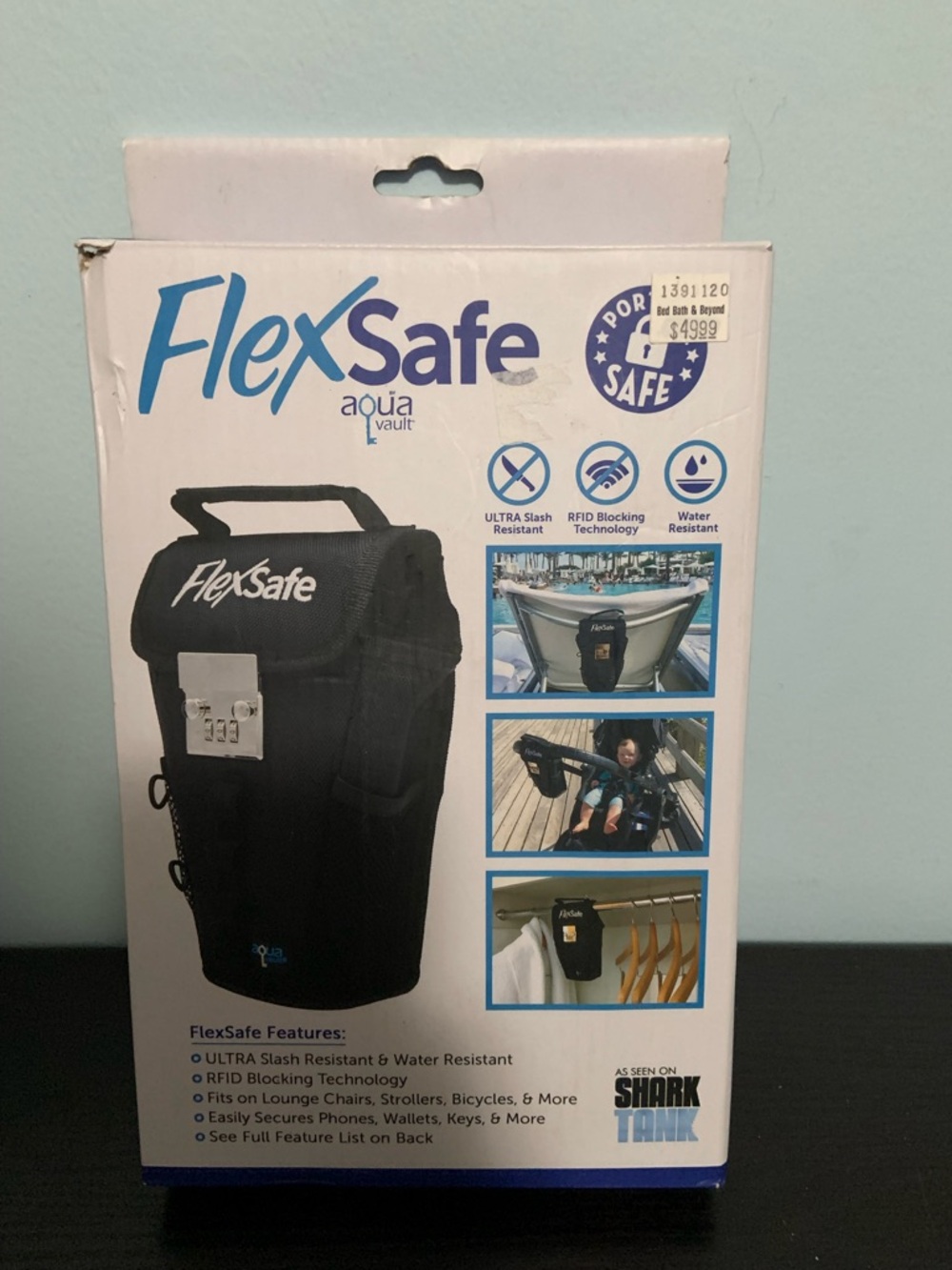 FlexSafe Aqua Vault / Built-In Combination Lock. New